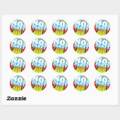 Sticker Rond Parti rétro (Feuille)