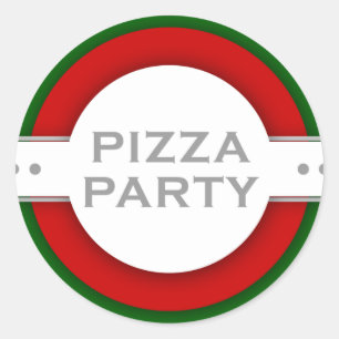 Sticker Rond parti rétro PIZZA