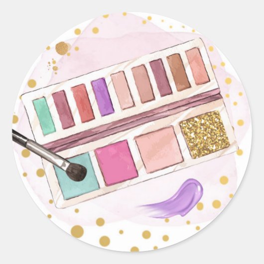 Sticker Rond Parti spa Glitz Glam Glamor Girl Maquillage Rose O (Devant)