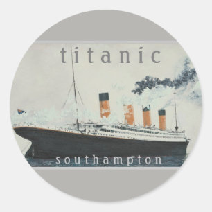 Sticker Rond Parti TITANIQUE Vintage White Star Line Ship