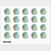 Sticker Rond Parti Tropical Tiki (Feuille)