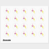 Sticker Rond Parti Unicorn (Feuille)