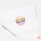 Sticker Rond Parti Woo Hoo Confetti à la retraite (Enveloppe)