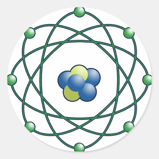 Sticker Rond Particules atomiques (Devant)