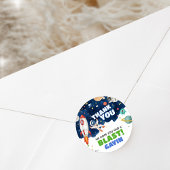 Sticker Rond Partie Anniversaire de l'astronaute