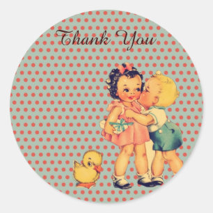 Sticker Rond Partie d'anniversaire de enfant de Valentine de