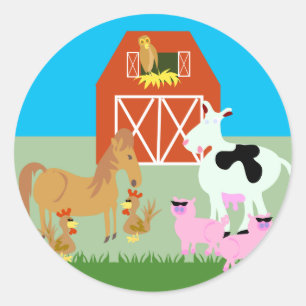 Sticker Rond Partie de basse-cour