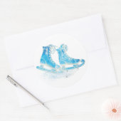 Sticker Rond Partie de patinage sur glace (Enveloppe)