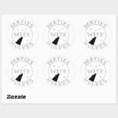 Sticker Rond Parties avec l'autocollant de loups (Feuille)