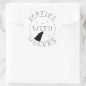 Sticker Rond Parties avec l'autocollant de loups (Sac)