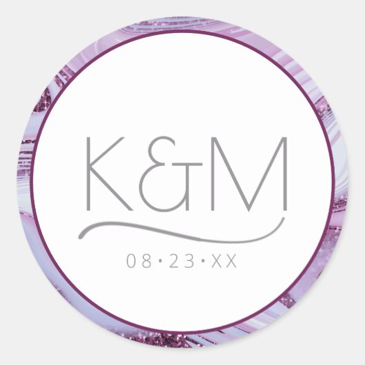 Sticker Rond Parties scintillant Abstraite Strata Bordure Maria (Devant)