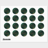 Sticker Rond Parties scintillant Abstraite Strata Mariage Green (Feuille)