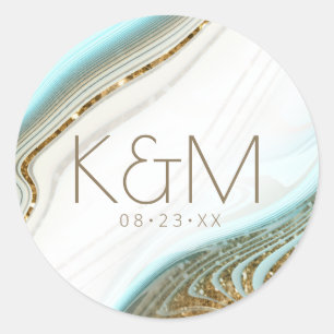 Sticker Rond Parties scintillant Abstraite Strata Mariage ID903