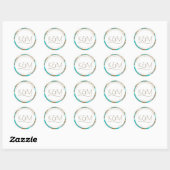 Sticker Rond Parties scintillant Abstraite Strata Mariage Merci (Feuille)
