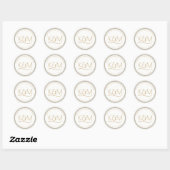Sticker Rond Parties scintillant Abstraite Strata Mariage Merci (Feuille)