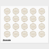 Sticker Rond Parties scintillant Abstraite Strata Mariage Merci (Feuille)