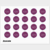 Sticker Rond Parties scintillant Abstraite Strata Mariage Merci (Feuille)