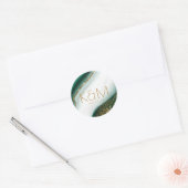 Sticker Rond Parties scintillant Abstraite Strata Mariage Wht G (Enveloppe)