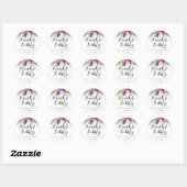 Sticker Rond Parties scintillant Amethyst Brunch et Fête des ma (Feuille)