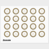 Sticker Rond Parties scintillant Anniversaire Soirée Gold Diamo (Feuille)