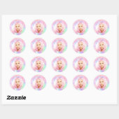 Sticker Rond Parties scintillant arc-en-ciel d'anniversaire gou (Feuille)