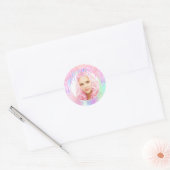 Sticker Rond Parties scintillant arc-en-ciel d'anniversaire gou (Enveloppe)