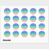 Sticker Rond Parties scintillant arc-en-ciel Look Anniversaire (Feuille)