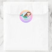 Sticker Rond Parties scintillant arc-en-ciel mignonne sirène pe (Sac)