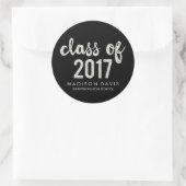 Sticker Rond Parties scintillant argent chic | Classe de Gradua (Sac)