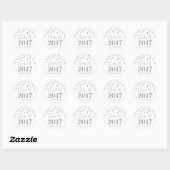 Sticker Rond Parties scintillant Argent Confetti Graduation 201 (Feuille)