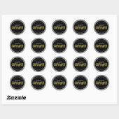 Sticker Rond Parties scintillant Argent Faux Graduate Graduate (Feuille)