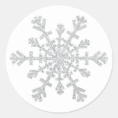 Sticker Rond Parties scintillant Argent Faux Regarder Noël Feu (Devant)