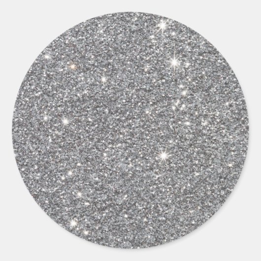 Sticker Rond Parties scintillant argent personnalisé tendance (Devant)