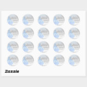 Sticker Rond Parties scintillant Argent, Robe Bleue Silver Swee (Feuille)