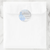 Sticker Rond Parties scintillant Argent, Robe Bleue Silver Swee (Sac)