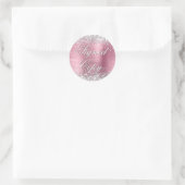 Sticker Rond Parties scintillant Argent Rose Phuile Fancy Signé (Sac)