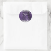 Sticker Rond Parties scintillant argentée Violet foncé Sweet si (Sac)