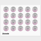 Sticker Rond Parties scintillant Baisers à papillon Baby shower (Feuille)