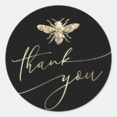 Sticker Rond parties scintillant bee merci (Devant)