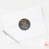 Sticker Rond Parties scintillant Black & Gold personnalisé Joye (Enveloppe)