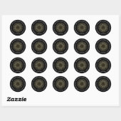 Sticker Rond Parties scintillant blanche coeur et tourbillons m (Feuille)