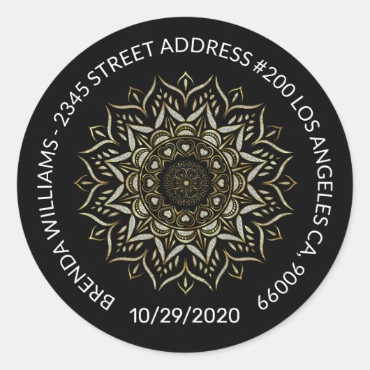 Sticker Rond Parties scintillant blanche coeur et tourbillons m (Devant)