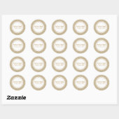 Sticker Rond Parties scintillant blanche et or tendance Hébreu  (Feuille)