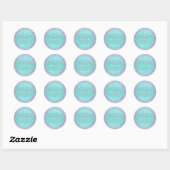 Sticker Rond Parties scintillant bleu rose Enregistrer la date  (Feuille)