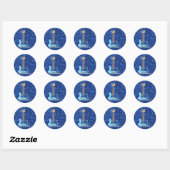 Sticker Rond Parties scintillant bleue (Feuille)