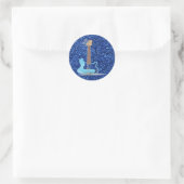 Sticker Rond Parties scintillant bleue (Sac)