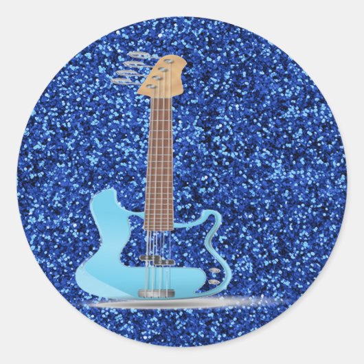 Sticker Rond Parties scintillant bleue (Devant)