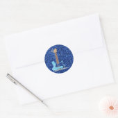 Sticker Rond Parties scintillant bleue (Enveloppe)