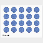Sticker Rond Parties scintillant bleue glamour noir Modèle clas (Feuille)