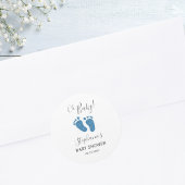 Sticker Rond Parties scintillant bleue Pieds bébé